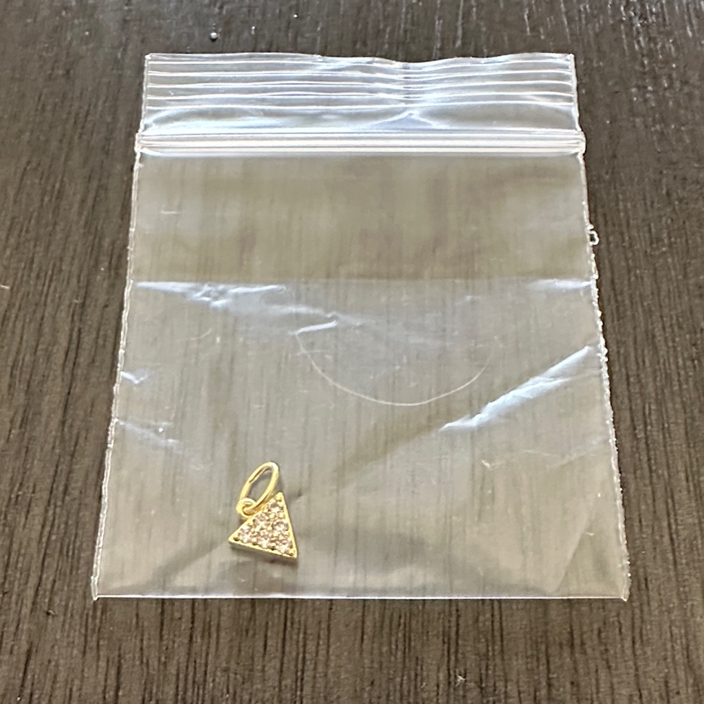 Nwot- Uncommon James Gold Triangle Pendant Charm With Crystals 5$